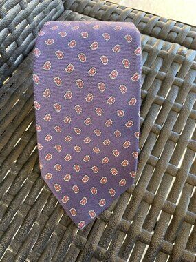 Windsor Shirt Company Purple Paisley Necktie Mens Classic 100% Wool Tie